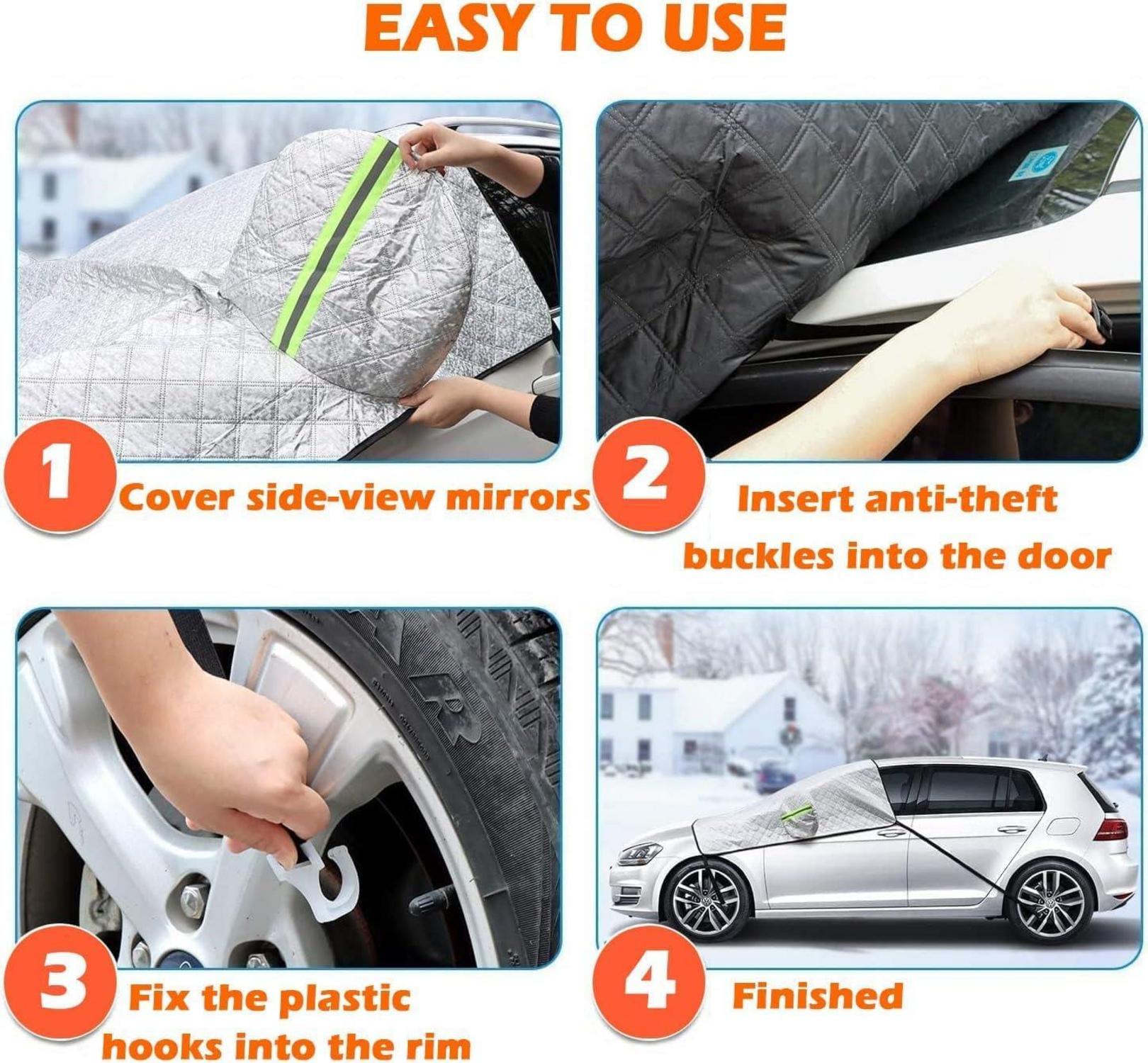 Auto Frontscheibenabdeckung Frostschutz Sonnenschutz 230*145cm Silber
