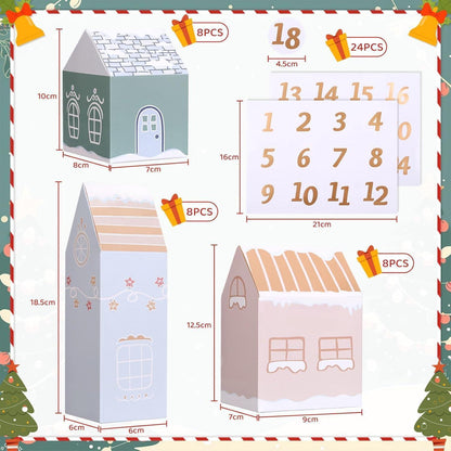Adventskalender Boxen für Kinder Weihnachten Häuser