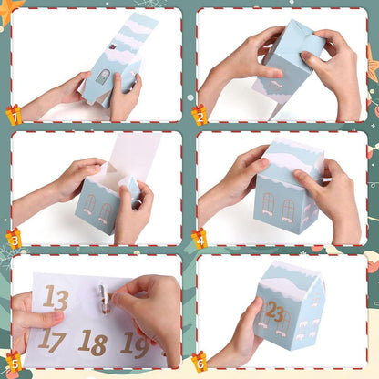 Adventskalender Boxen für Kinder Weihnachten Häuser