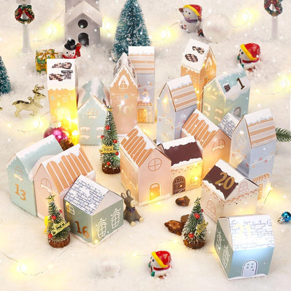 Kesote Adventskalender Boxen Kinder Weihnachten Häuser Schachteln 24