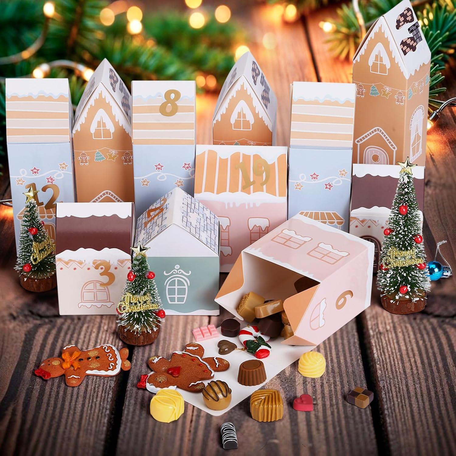 Adventskalender 24 Häuser Schachteln Weihnachtsdeko Mädchen Jungen