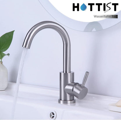 Moderne Wasserhahn Bad 360° Drehbar Edelstahl Gebürstet Einhebelmischer Armatur