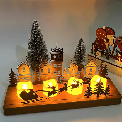 Advent Kerzenständer Metall Holz Weihnachtsdeko 28x12,5x8cm