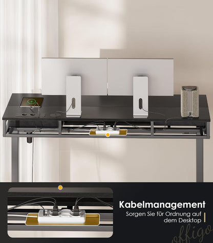 Modernes OffiGo Höhenverstellbarer Schreibtisch 120cm Schwarz