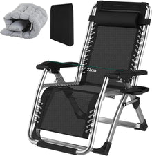 Klappbare Sonnenliege mit Kissen und Kopfteil, Grau, 240kg