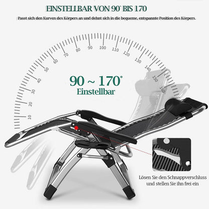 Klappbare Sonnenliege mit Kissen und Kopfteil, Grau, 240kg