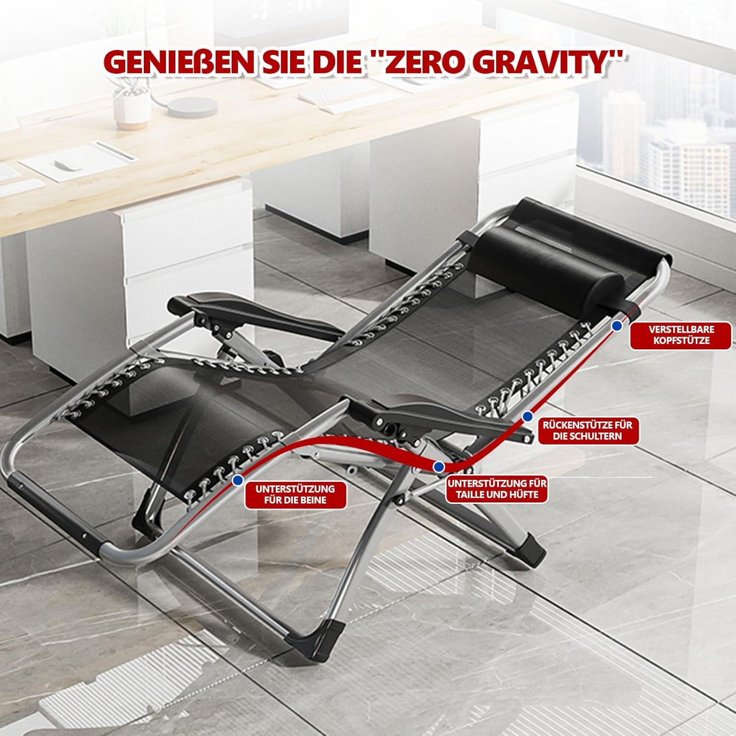 Bequeme klappbare Sonnenliege 72cm mit Kissen und Getränkehalter