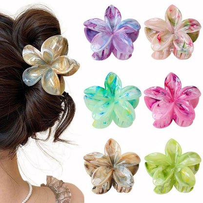 6er-Set Blumen-Haarklammern rutschfeste Acryl Haarspangen mit starkem