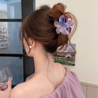 6er Set Blumen-Haarklammern dickes Haar Acryl klammer stark