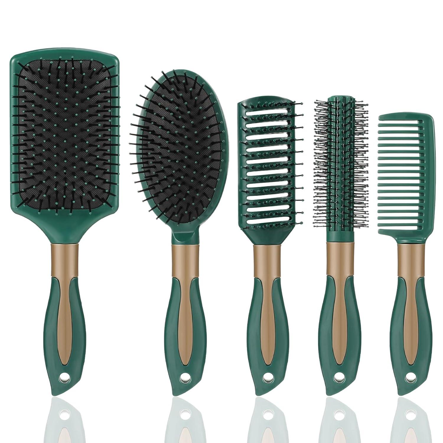 5-teiliges Haarbürsten Set Massage Entspannung Borsten Kamm Hair Brush