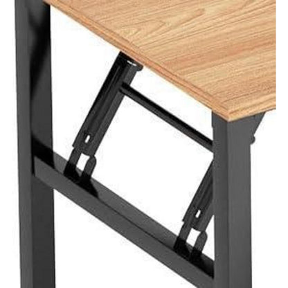 Klapptisch Schreibtisch Teak-Schwarz 120x60cm, platzsparend & wasserdicht