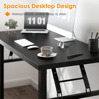 Klapptisch Schreibtisch Holz 80x40CM Schwarz