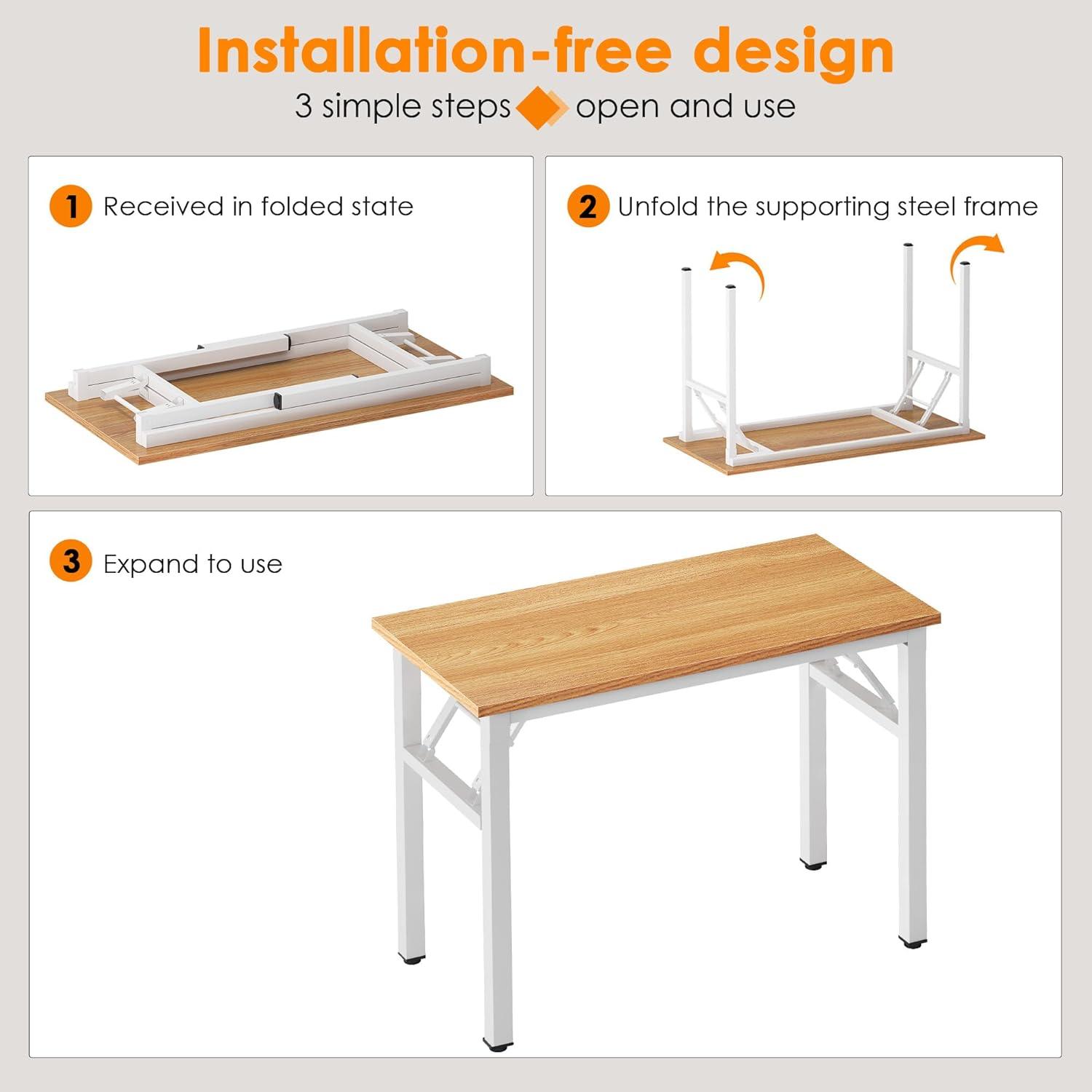 Klapptisch Schreibtisch PC Tisch Holz Büro Wohnzimmer 80x40CM