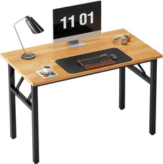 Klapptisch Schreibtisch PC Tisch Holz Bürotisch 80x40CM Teak-Schwarz