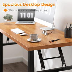 Klapptisch Schreibtisch PC Tisch Holz Officetisch 80x40CM Teak-Schwarz