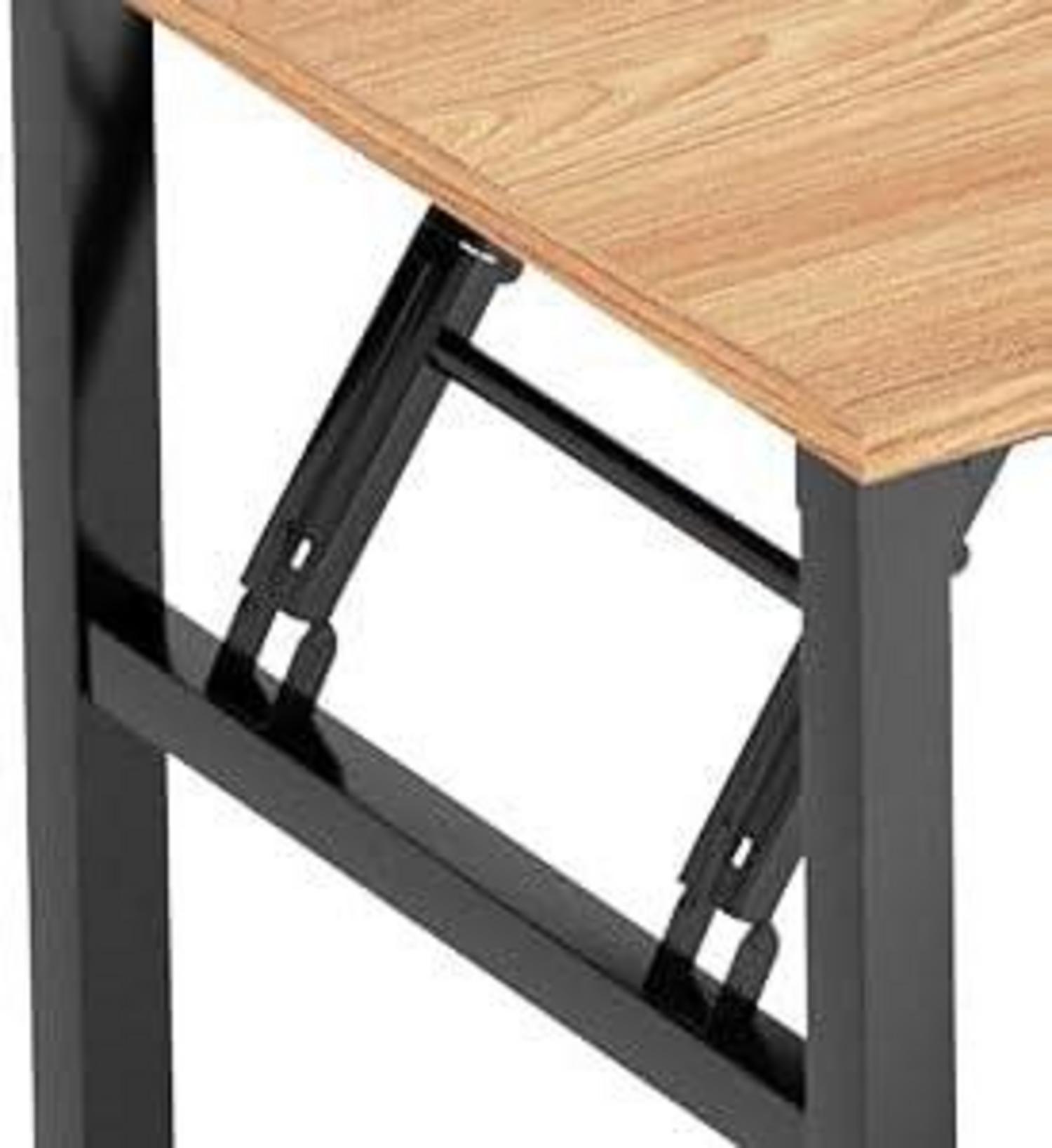 Klapptisch Schreibtisch Computertisch Bürotisch Holz 80x40CM Teak-Schwarz