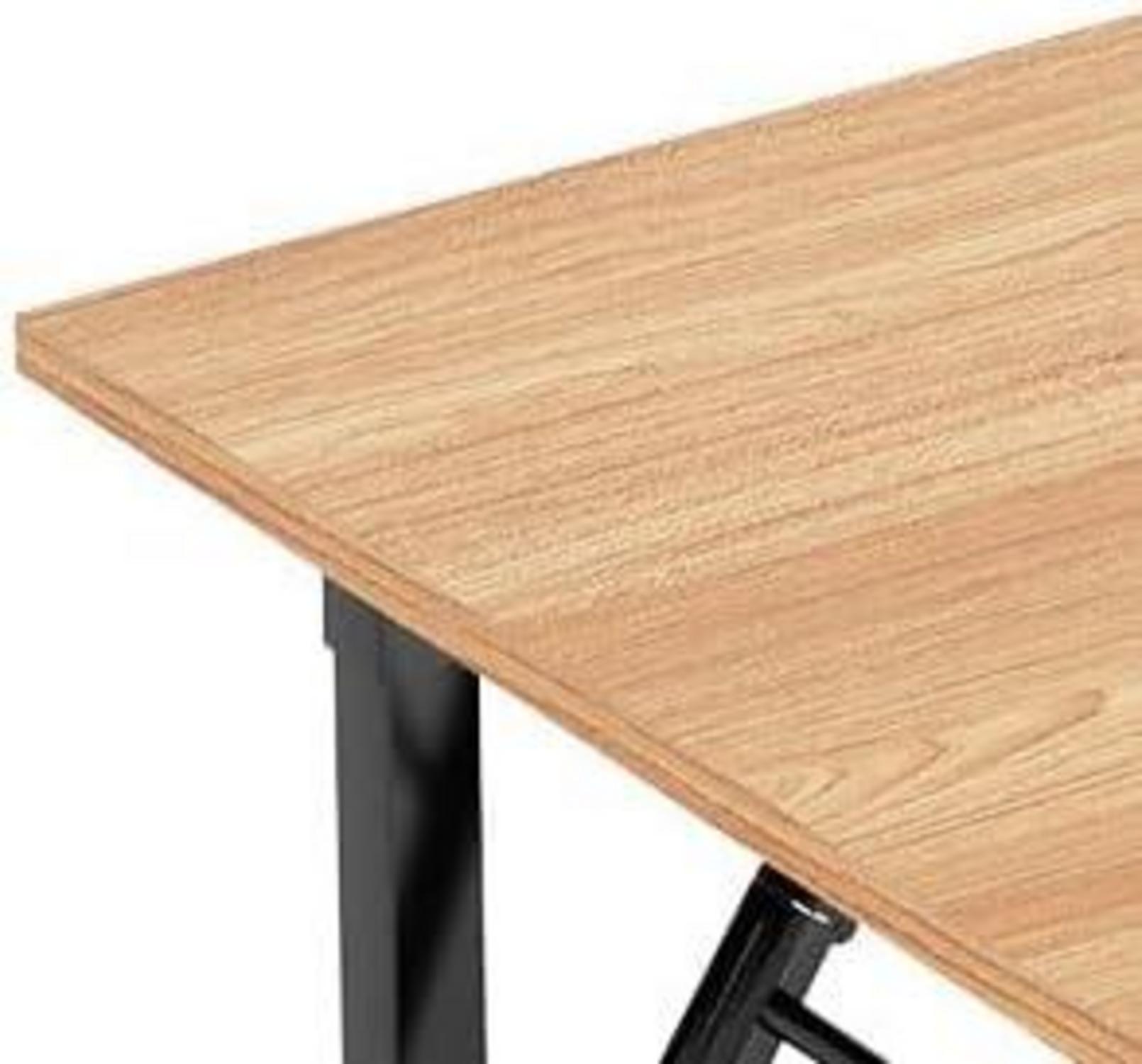 Klapptisch Schreibtisch PC Tisch Holz Bürotisch 80x40CM Teak-Schwarz