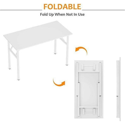 Klapptisch Schreibtisch Holz Weiß 120x60cm Platzsparend & Wasserdicht