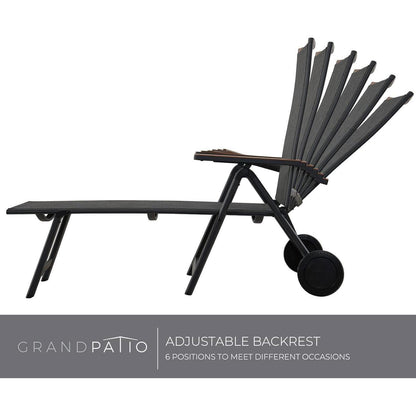 Klappbare Sonnenliege für Garten und Terrasse, 6-fach