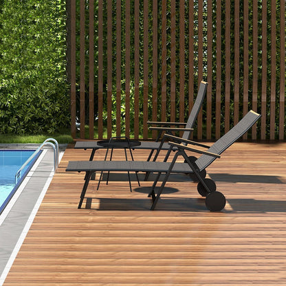 Klappbare Sonnenliege für Garten und Terrasse, 6-fach