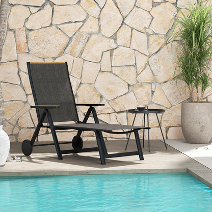 Klappbare Sonnenliege für Garten und Terrasse, 6-fach