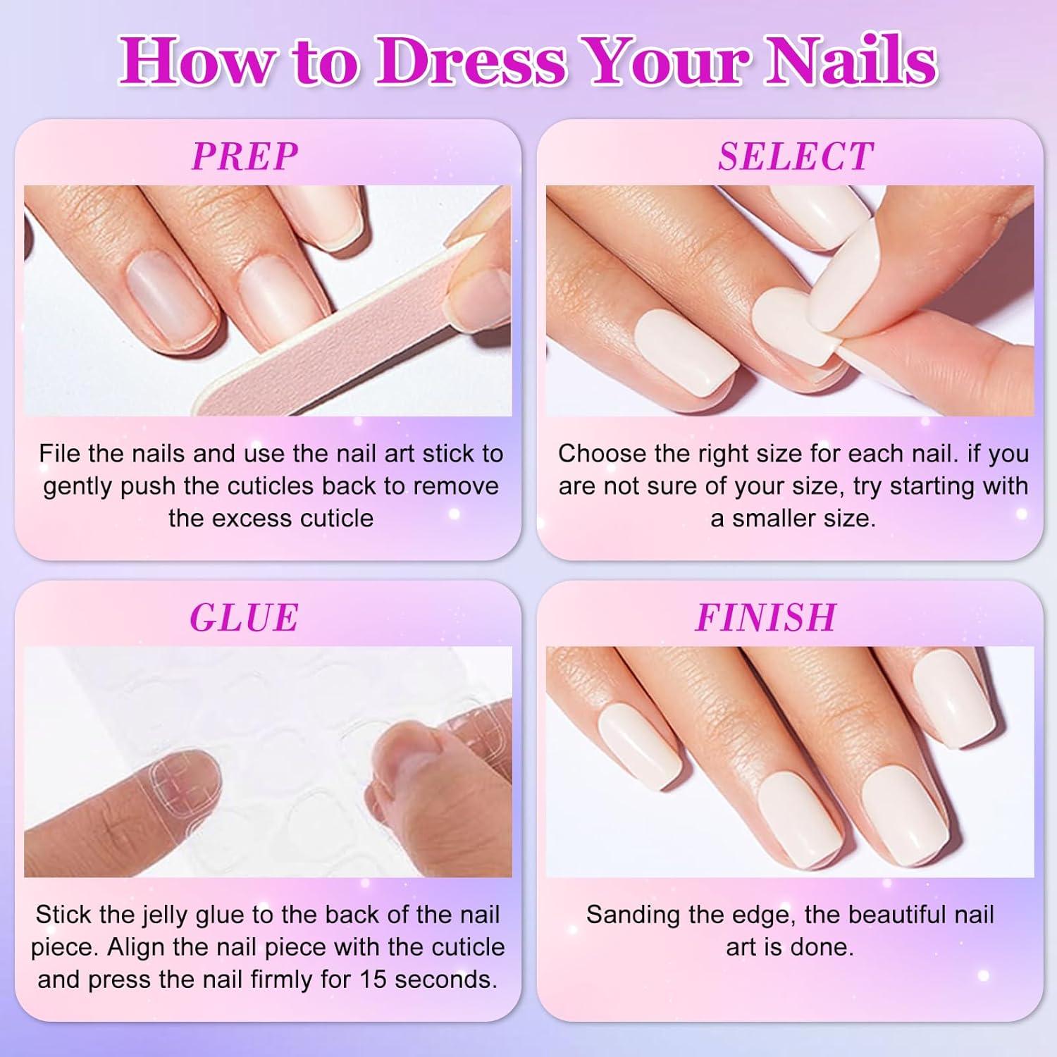 24er Set Natürliche Mandelform Nägel Press on Full Cover Nails Nude French Rosa