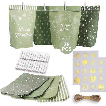 Adventskalender zum Befüllen mit Papier Adventstüten und
