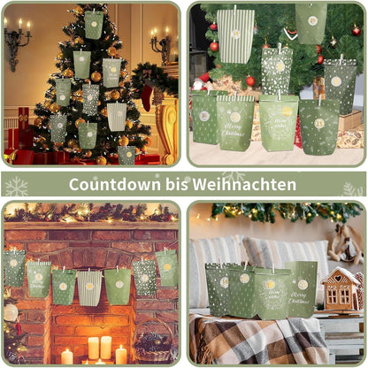 Adventskalender zum Befüllen mit Papier Adventstüten und