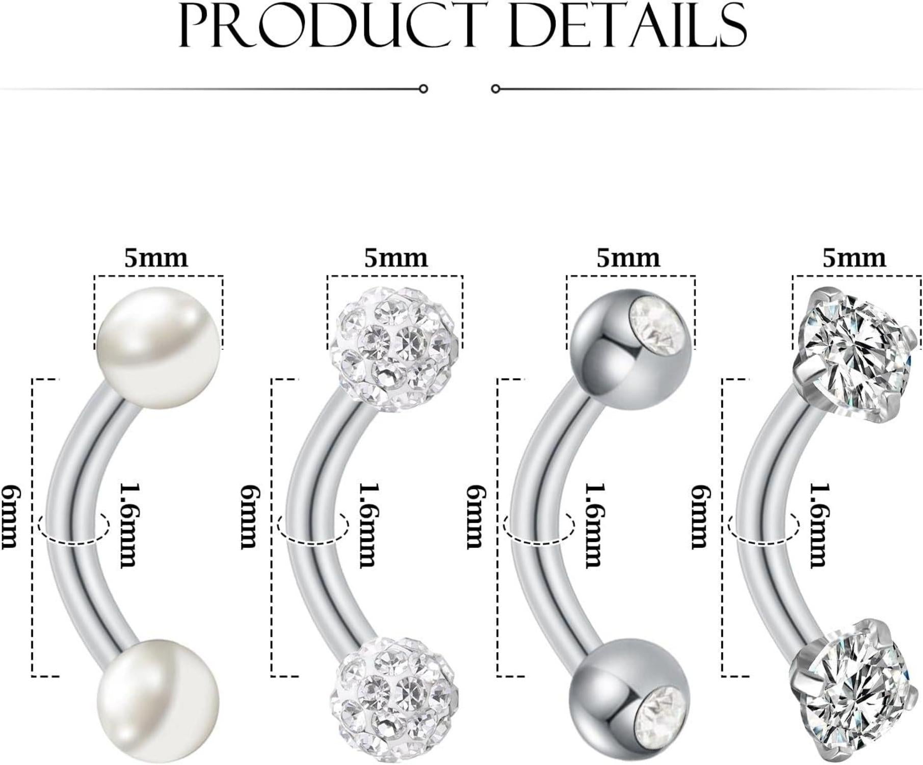 Bauchnabelpiercing 6mm 8mm 10mm Gold Silber Chirurgenstahl 4