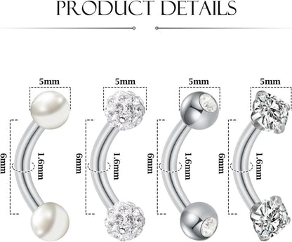 Bauchnabelpiercing 6mm 8mm 10mm Gold Silber Chirurgenstahl 4