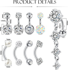 Bauchnabelpiercing 6mm 8mm Gold Silber Edelstahl 14G