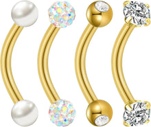 Bauchnabelpiercing Chirurgenstahl Edelstahl 10mm Gold Silver 4 Stück