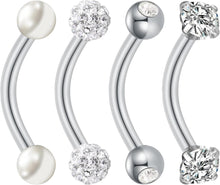 Bauchnabelpiercing Chirurgenstahl Gold Silber 4 Stück mit Perle CZ