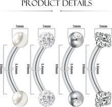 NIUSIMAN Bauchnabelpiercing 10mm Gold Silver 4 Stück