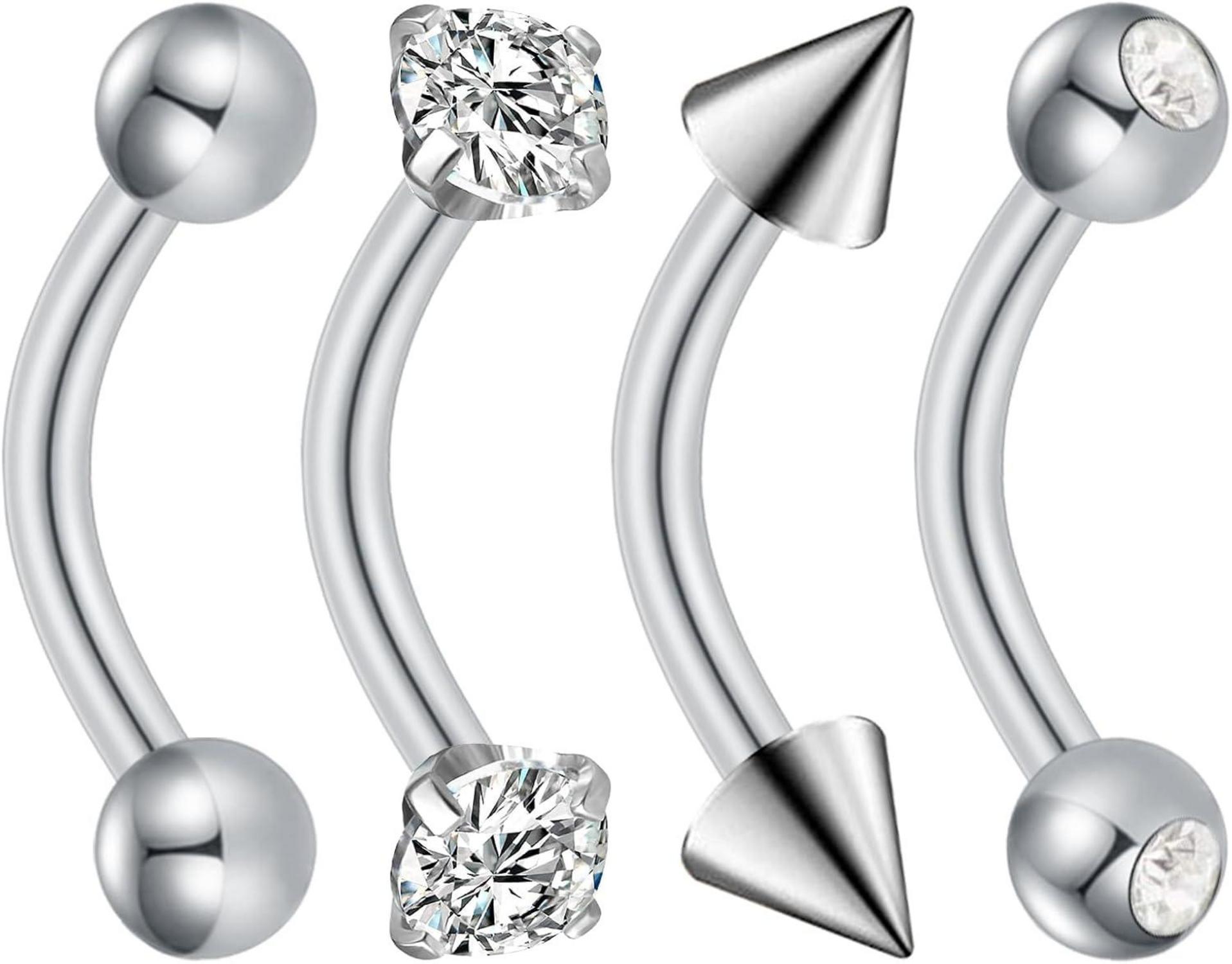 Bauchnabelpiercing 4 Stück Gold Silber Chirurgenstahl 14G 8mm