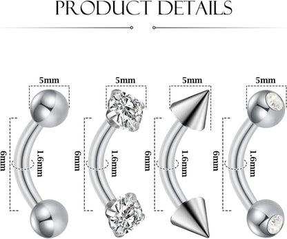 Bauchnabelpiercing Gold Silber 6mm 8mm 10mm CZ Perle 14G 4