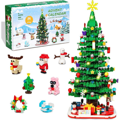 Weihnachts Klemmbausteine Adventskalender 2024 mit LED Licht