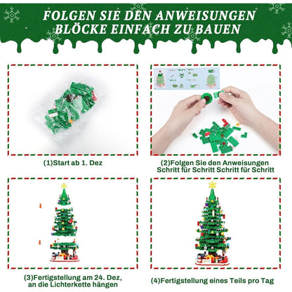 Weihnachts Klemmbausteine Adventskalender 2024 mit LED Licht