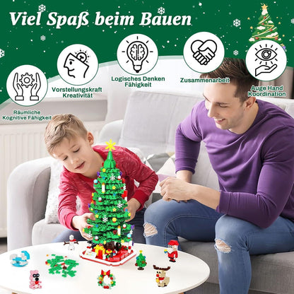 Weihnachts Klemmbausteine Adventskalender 2024 mit LED Licht