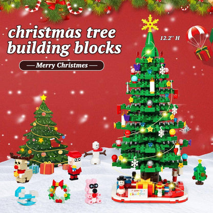 Adventskalender Weihnachtsbaum Bausteine Set LED Licht 1025 Stück 24 Tage