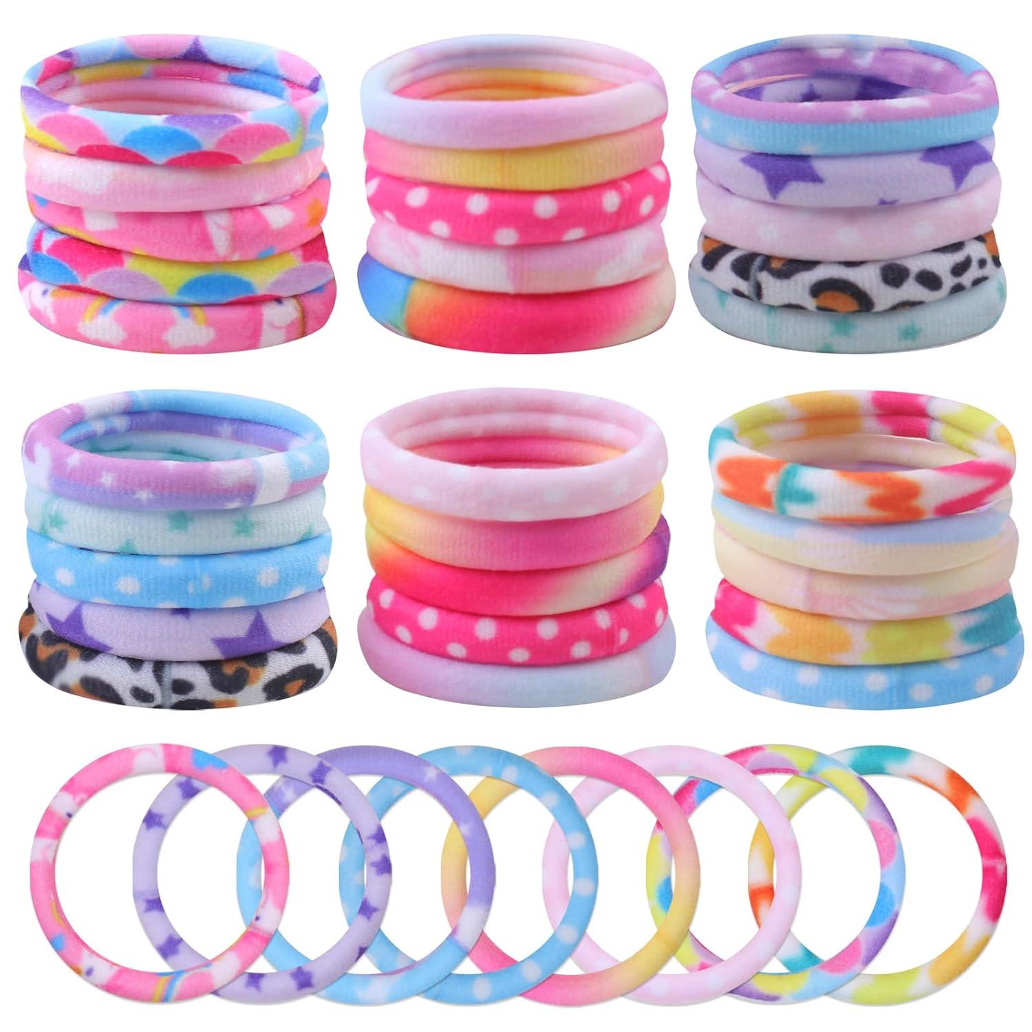 30 Stück Bunte Haargummis Damen Mädchen Elastisch Zopfgummis Nylon