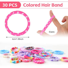 30 Stück Haargummis Mädchen Bunte Nylon Elastisch Zopfgummis