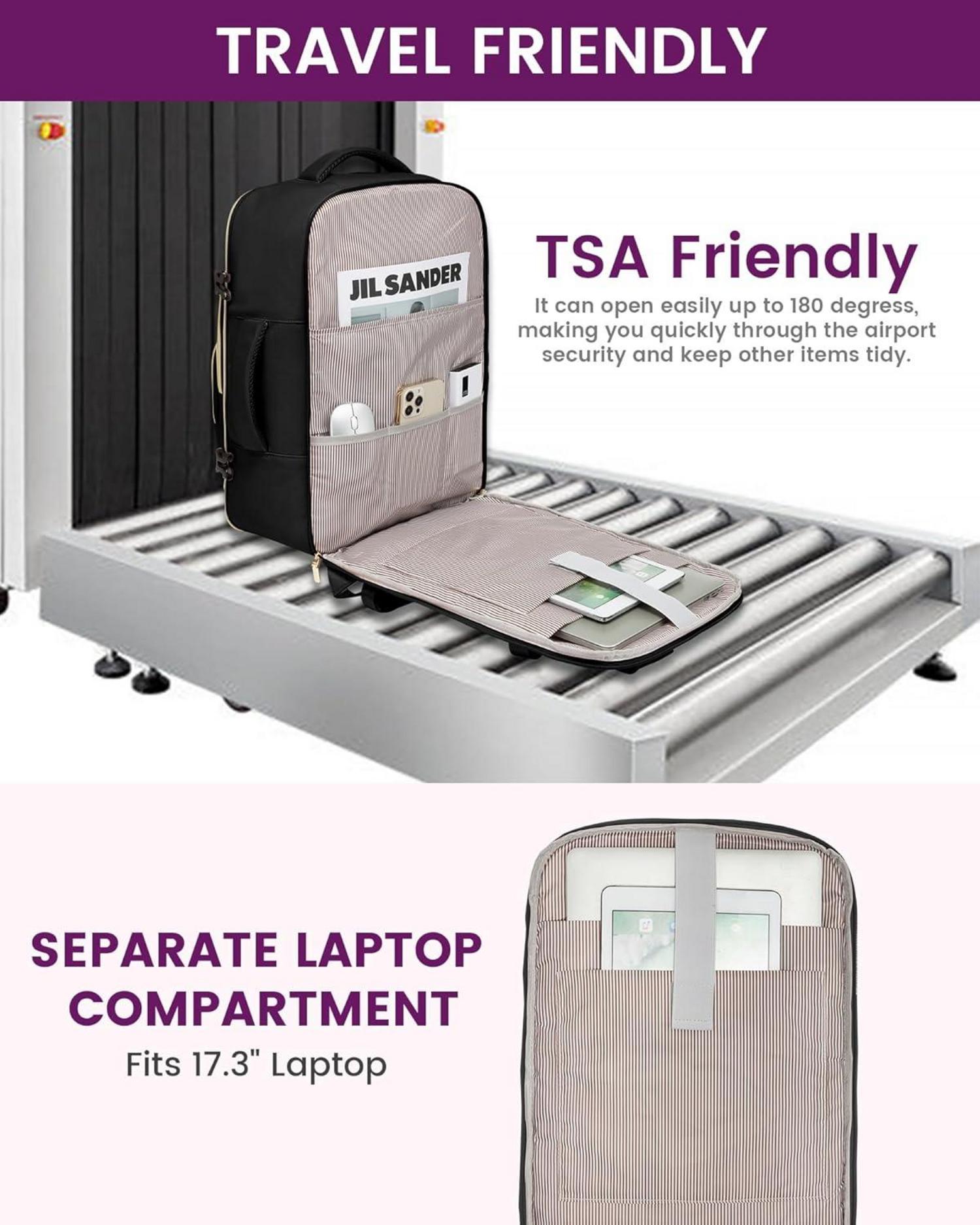 Reiserucksack Damen 40L Handgepäck Rucksack wasserdicht 17 Zoll