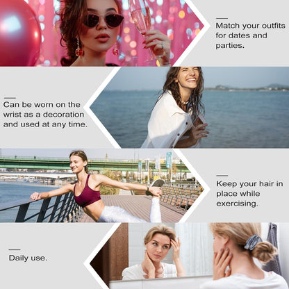 12 Stück Seide Satin Scrunchies Haargummi Set für Frauen Mädchen - 12 Farben