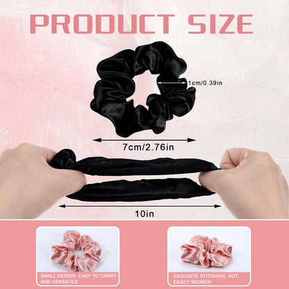 12er Set Seide Satin Scrunchies Haargummi Damen Mädchen - 12 Farben