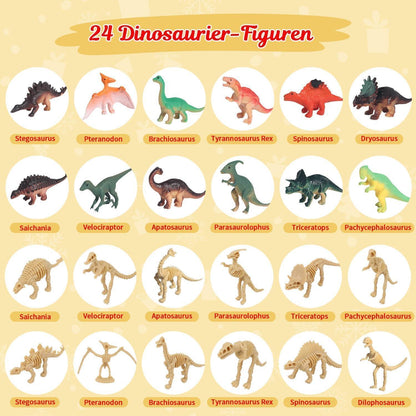 Adventskalender Dinosaurier 2024 für Kinder ab 3 Jahren Figuren