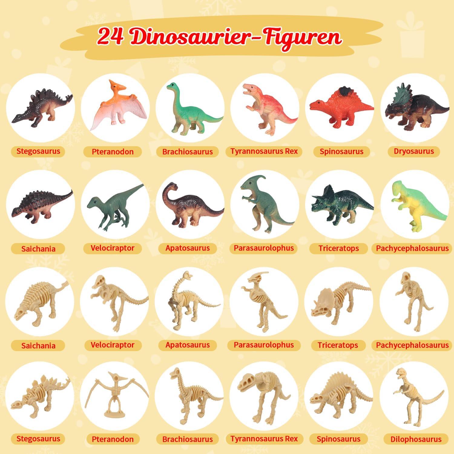 Adventskalender Dinosaurier 2024: 24 Figuren für Kinder ab 3 Jahren
