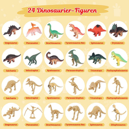 Adventskalender Dinosaurier 2024: 24 Figuren für Kinder ab 3 Jahren