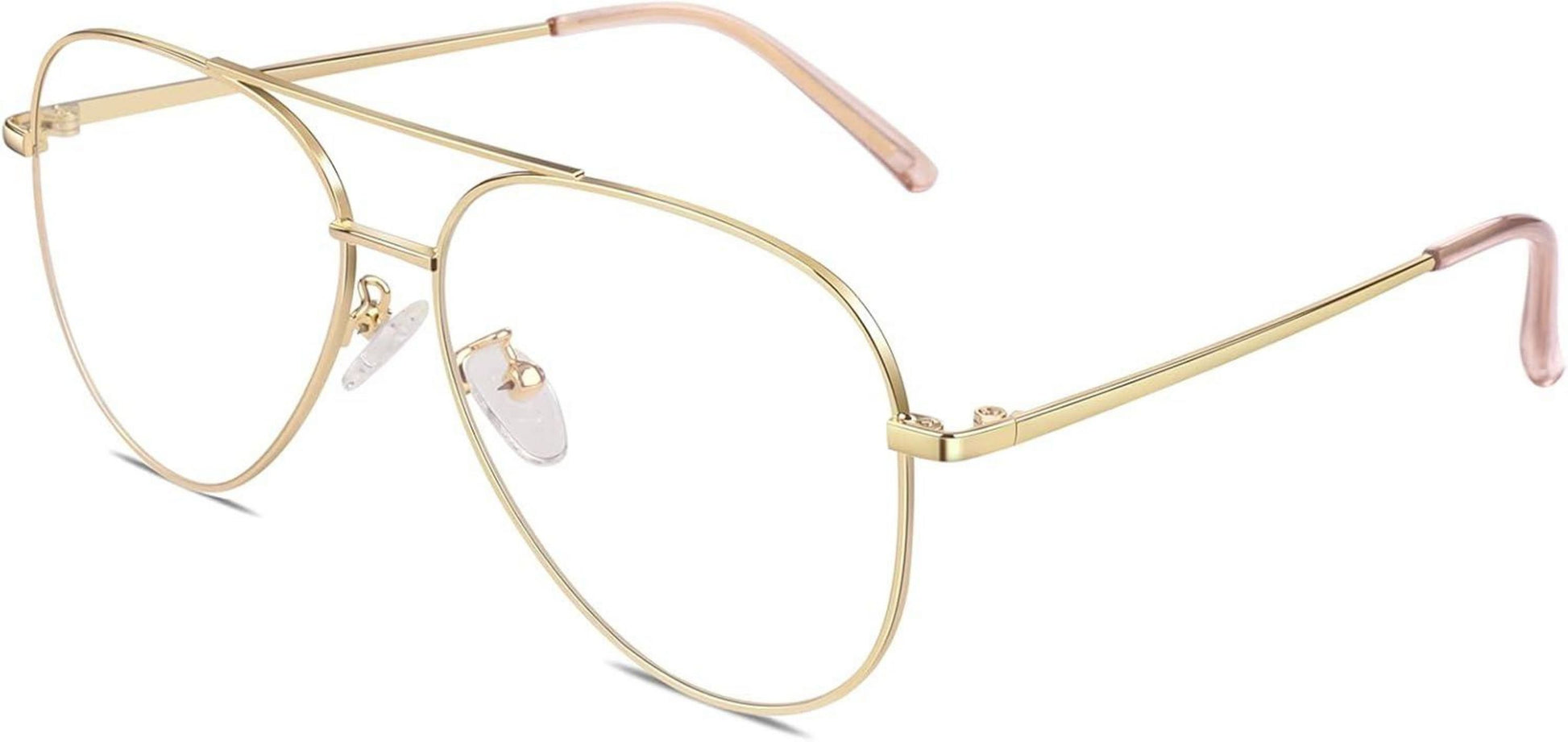 Pilotenbrille UV400 Metallrahmen Retro Stil Fake Brille