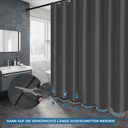 Funria Duschvorhang Dark Grau 180x200cm Anti-schimmel Wasserdicht